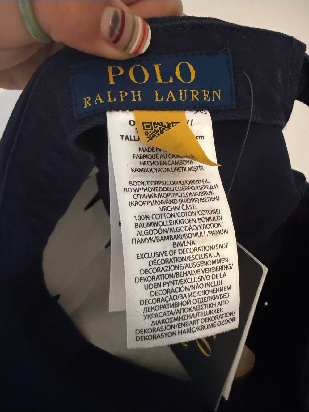 Polo Ralph Lauren Women's Cotton Chino Ball Cap - navy/red - Picture 7 of 8